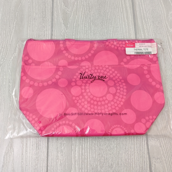 thirty-one Handbags - Thirty-one Pink Circle Spiral Thermal 31 Lunch Bag